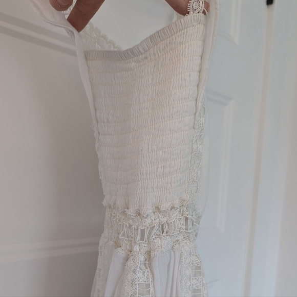 Free People FP One Verona Mini Dress White Crochet Lace Boho Size Large - Picture 9 of 11